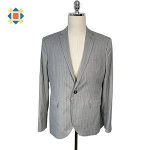 Topman Men's 44R Gray Striped One Button Sports Coat Blazer Polyester